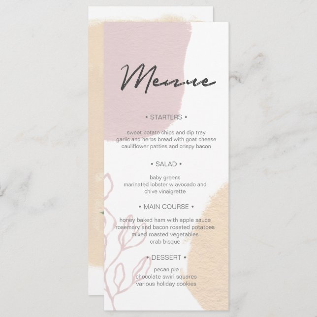 Campos de Sueños ⎥ Invitación de Menú de Cena de B (Anverso / Reverso)