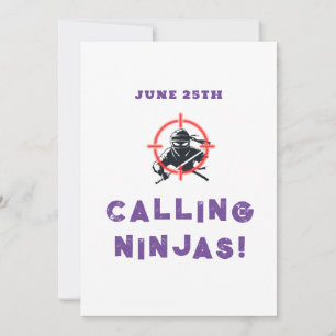 Campus Ninja fraternity Fiestas Tarjeta de invitac