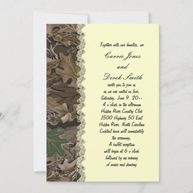 Camuflage Wedding Invitación a Camo (Anverso)