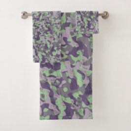 camuflaje abstracto verde y morado