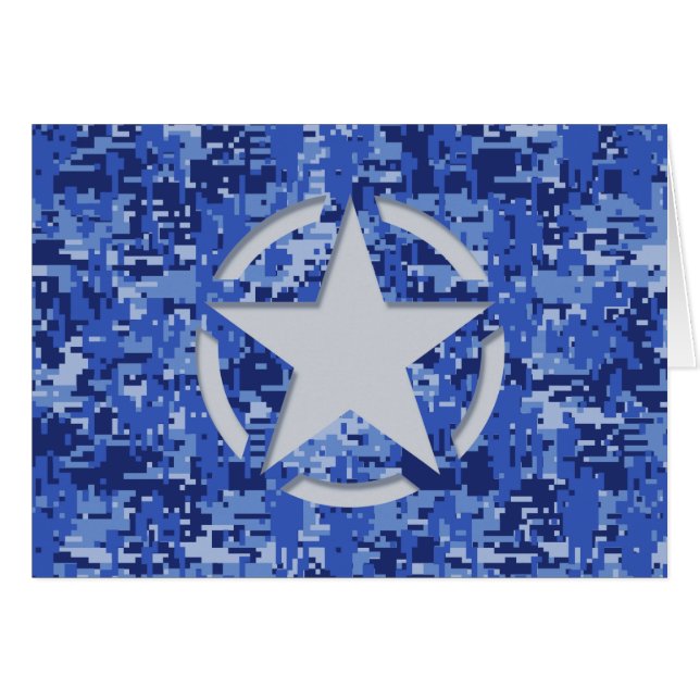 Camuflaje azul de la marina retro de Star Stencil (Anverso (Horizontal))