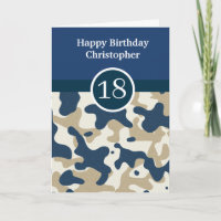 Camuflaje azul de la Marina Tarjeta de cumpleaños 