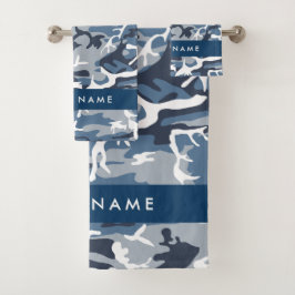 Camuflaje azul de nieve de invierno Tu nombre pers