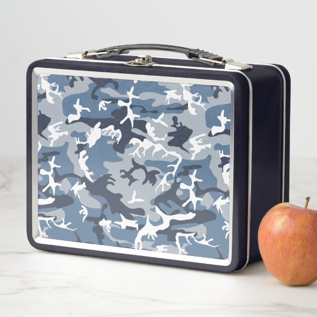 Camuflaje azul de nieve en invierno, ejército (In situ)