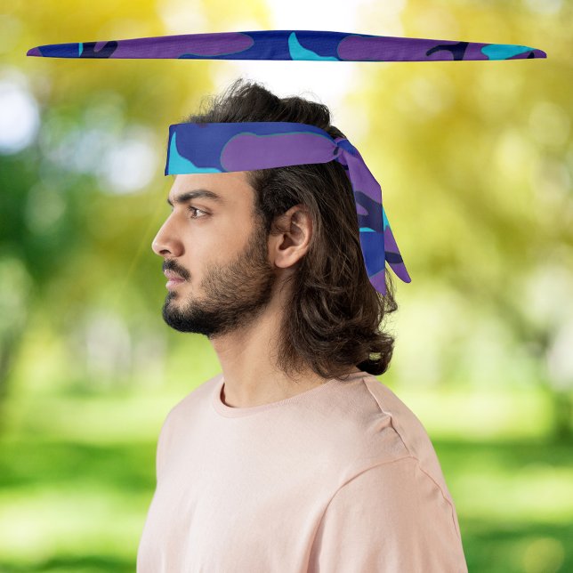 Camuflaje azul y púrpura (Blue and Purple Camouflage Tie Headband)