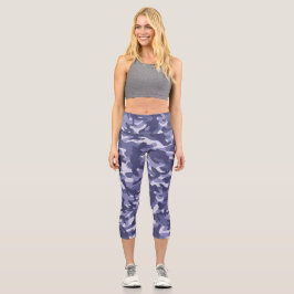 Camuflaje de la Marina Púrpura Capri Leggings