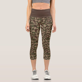 Camuflaje de madera profunda Capri Leggings