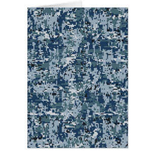 Camuflaje de píxeles digitales azul marino Decor