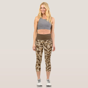 Camuflaje del desierto Capri Leggings