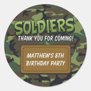 Camuflaje del ejército Cómic Niños Pegatinas de cu
