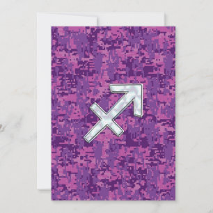 Camuflaje digital Sagittarius Zodiac Rótulo Fuchsi