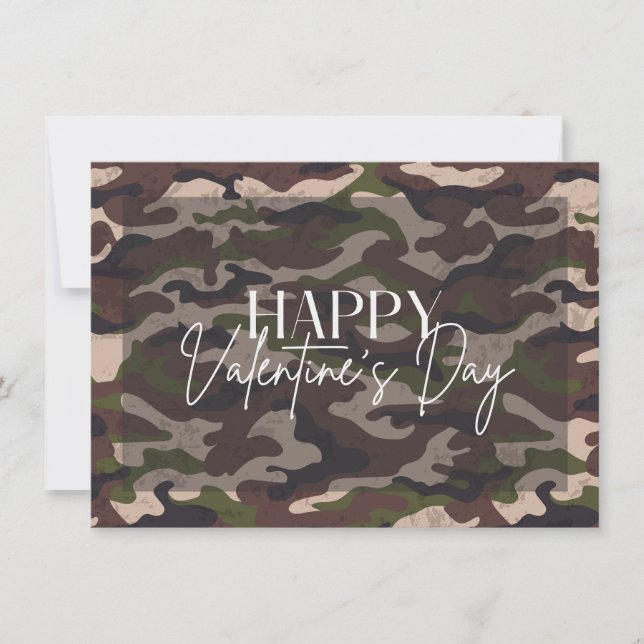 Camuflaje Feliz tarjeta de San Valentín (Anverso)