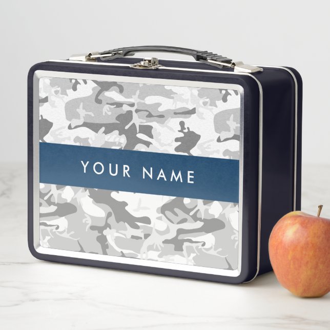 Camuflaje gris de nieve en invierno Tu nombre pers (In situ)