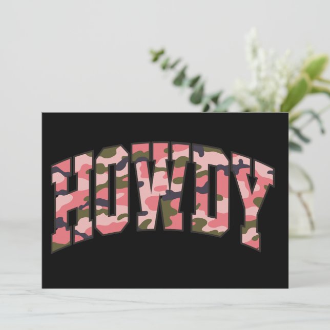 Camuflaje Howdy Rosa Preppy Navidad (Anverso de pie)