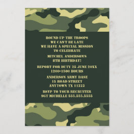 Camuflaje Invitación a la fiesta de cumpleaños - C