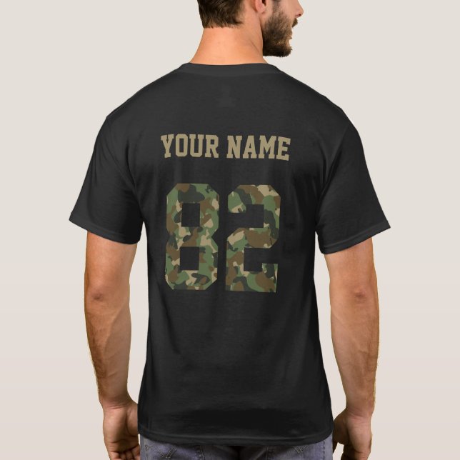 Camuflaje personalizado número 82 Camiseta persona (Reverso)