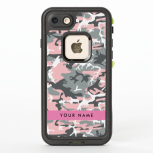 Camuflaje rosa y gris Personaliza tu nombre