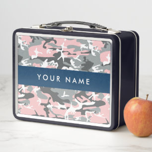 Camuflaje rosa y gris Tu nombre Personaliza
