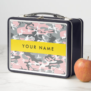 Camuflaje rosa y gris Tu nombre Personaliza