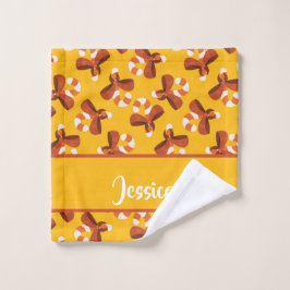 Caña de caramelo envuelta con un patrón de arco ro