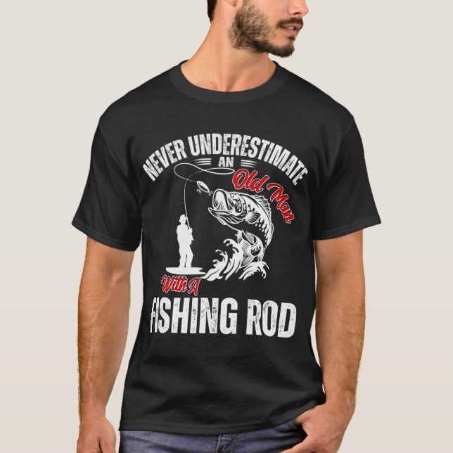 Caña de Pescar Poderosa Camiseta Old Man (Anverso)