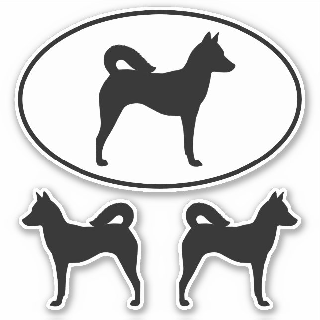 Canaan Dog Silhouettes Vinyl Pegatina Set (Anverso)