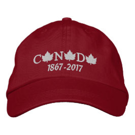 Canadá 150 Gorra de béisbol rojo bordado