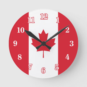 Canadá Bandera Canadiense Reloj de pared acrílico