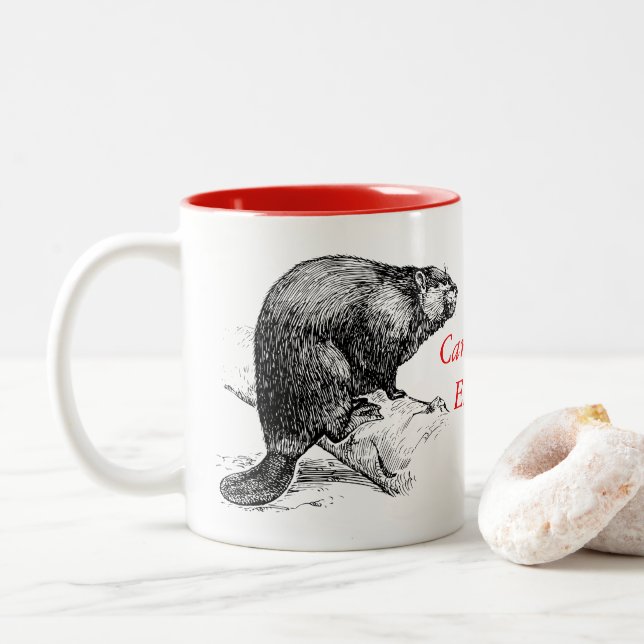 ¿Canadá? Beaver Café taza taza de té mug (Con donut)