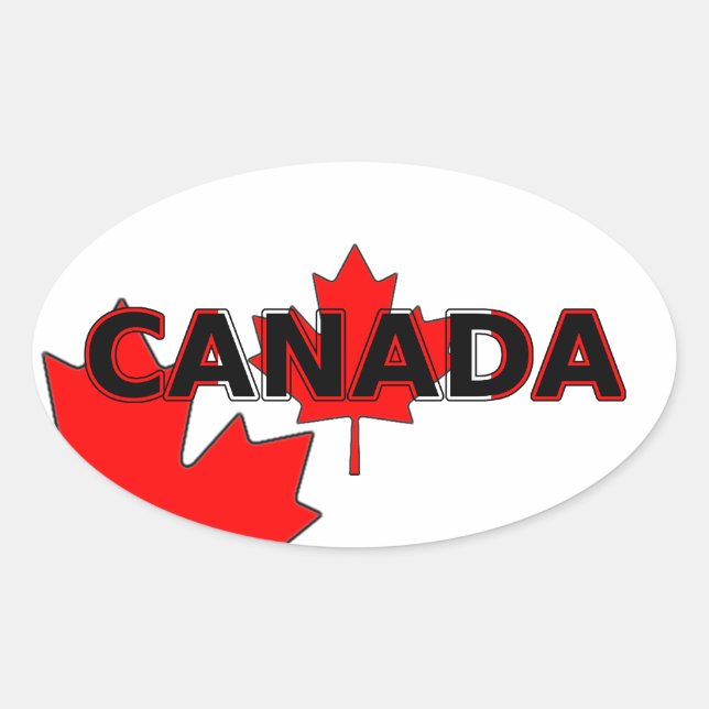Canadá con Pegatina Ovalada de Hoja (Anverso)