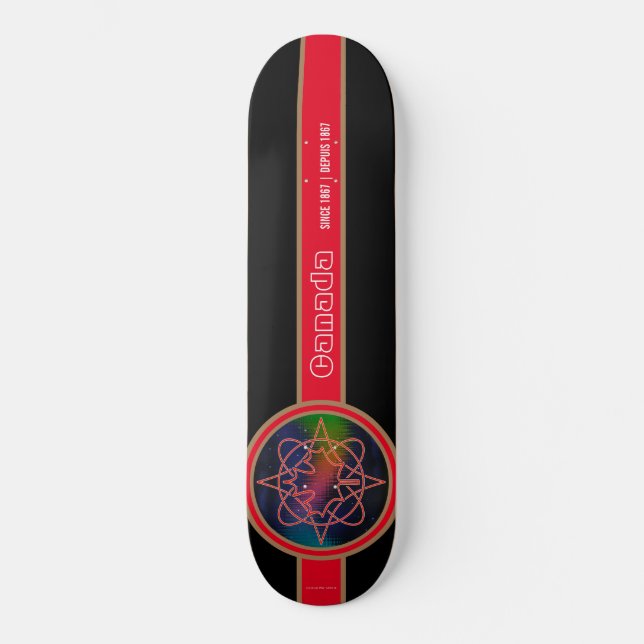 Canadá desde 1867 Aurora Black Skateboard (Anverso)