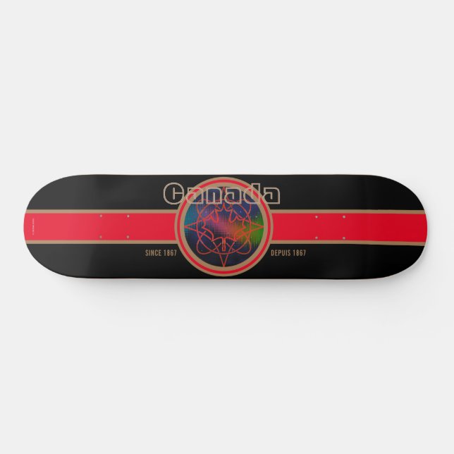 Canadá Desde 1867 Aurora (Negro) Patineta (Horz)