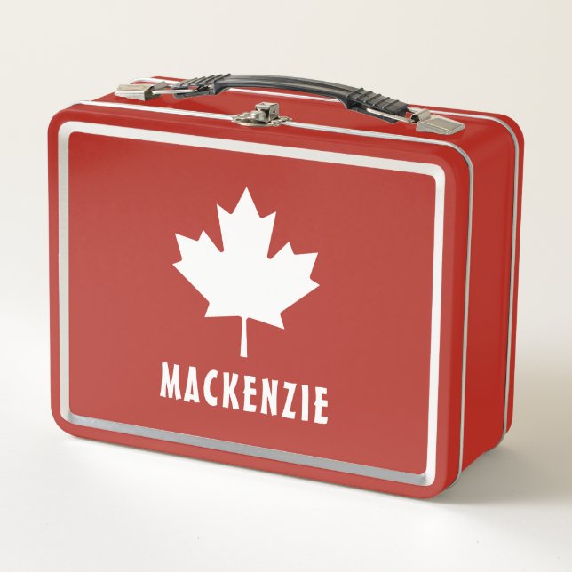 Canadá Día Rojo Blanco Bandera Canadiense Nombre d (Anverso)