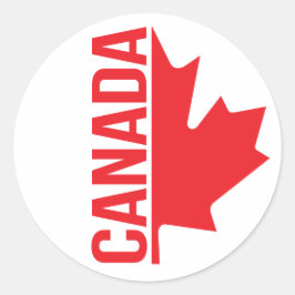 Canadá mitad pegatinas rojos de hoja de arce