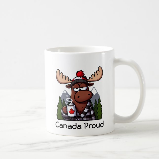 Canadá Orgulloso alce bebiendo una taza de café (Derecha)