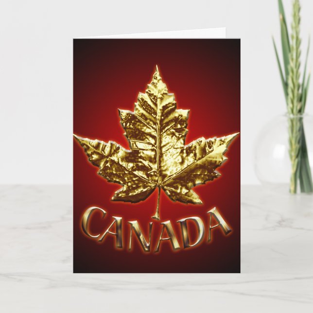 Canadá tarjetas de felicitación Canadá con hojas d (Anverso)