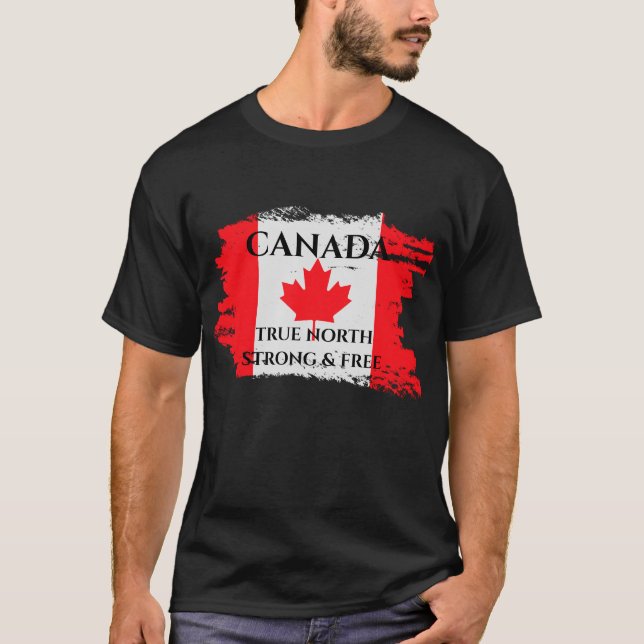 Canadá Verdadero camiseta libre y fuerte del norte (Anverso)
