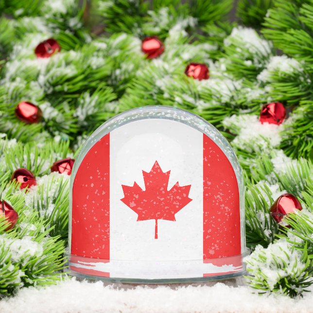 Canadian flag snow globe with your custom photo (Navidad)