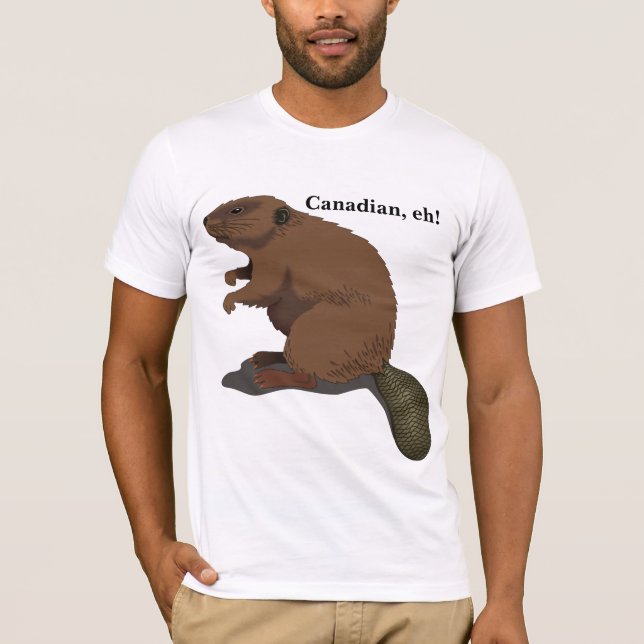 ¡Canadiense, eh! Camiseta del castor del Personali (Anverso)