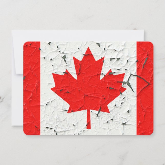 Canadiense Red Maple Leaf CANADA Peeling Paint Sty (Anverso)