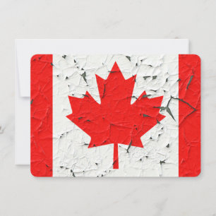 Canadiense Red Maple Leaf CANADA Peeling Paint Sty