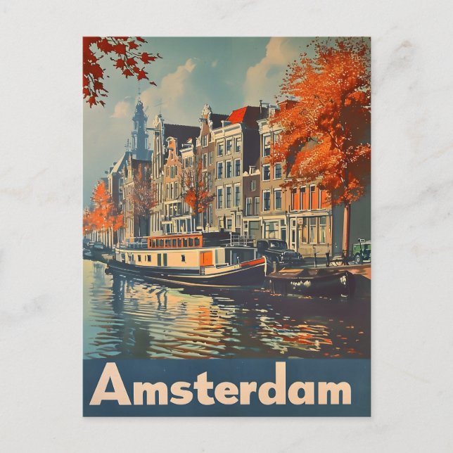 Canal Charm: La postal antigua de Ámsterdam (Anverso)
