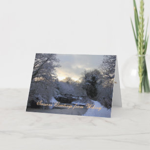 Canal de Basingstoke en tarjeta de Navidad de la