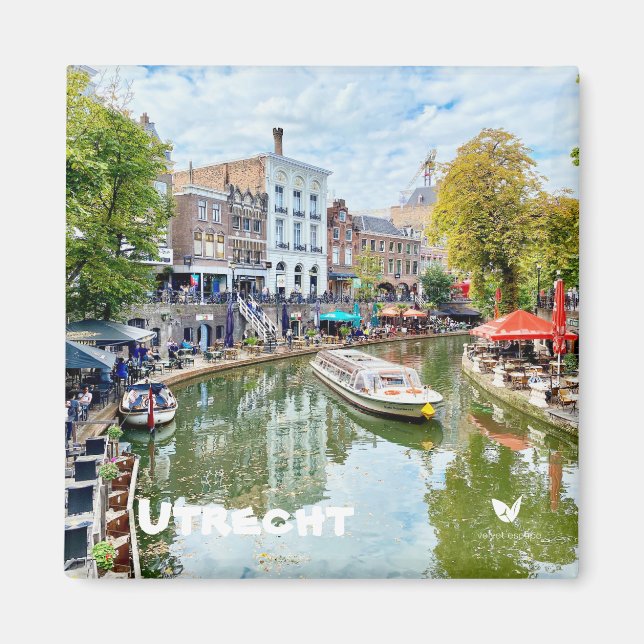 Canal de Utrecht, imán frigorífico de Velvet Escap (Frente)