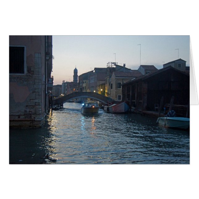 Canal veneciano en Dusk (Anverso (Horizontal))