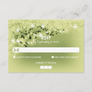 Canales alumbran las tarjetas RSVP de boda rústica