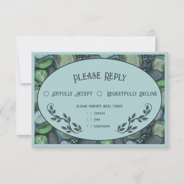 Canales de agua - Tarjeta RSVP de boda (Anverso)