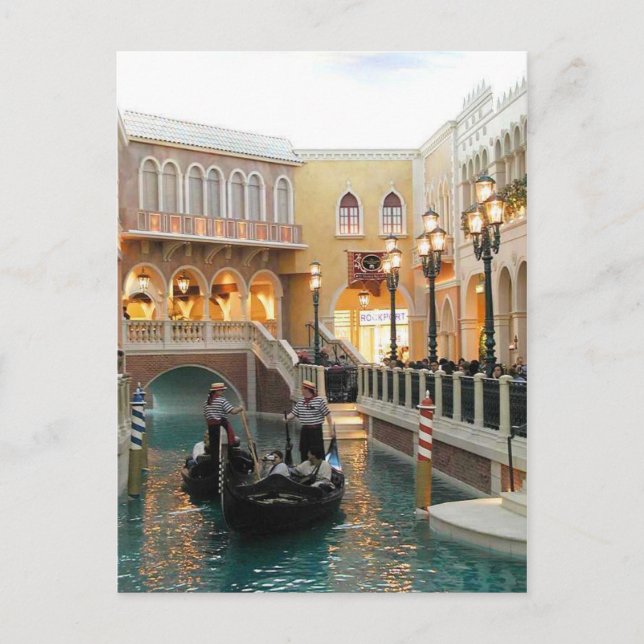 Canales de Casino Veneciano, postal de Las Vegas (Anverso)