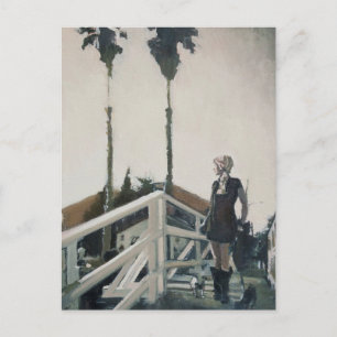 Canales de Venice Beach Tarde Tarjeta Postal Andan