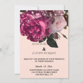 Canales iluminan Burgundy Flores Invitación a la b